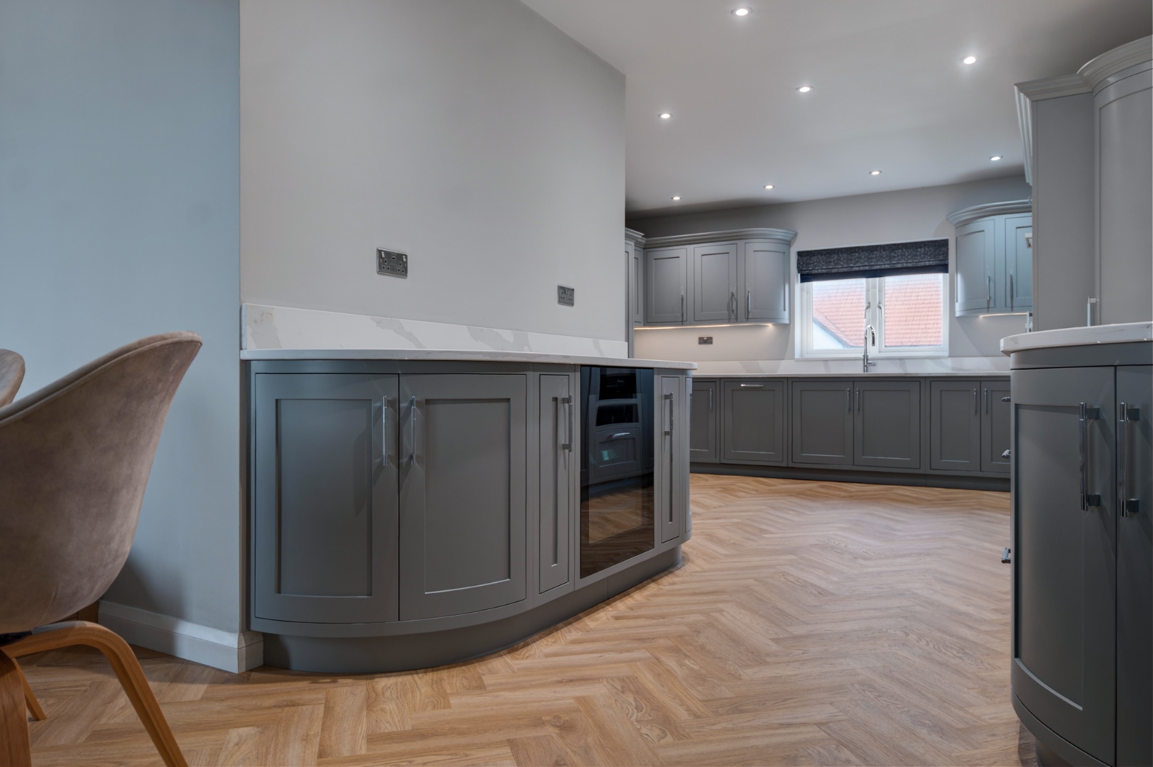 Belvedere Parade kitchen — wide angle showing full cabinetry run